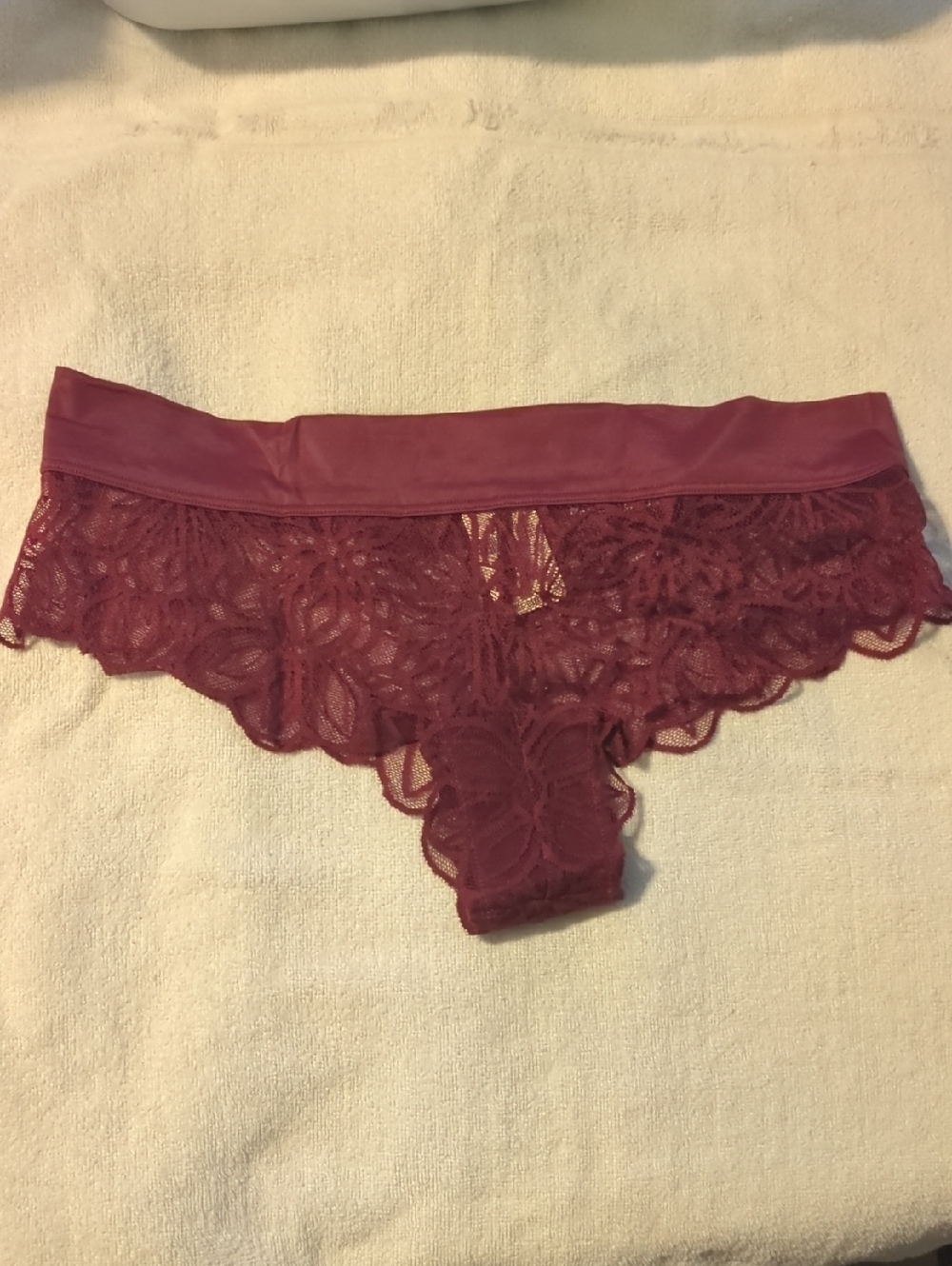 Lace Bikini Hipster Panty in Berry Color